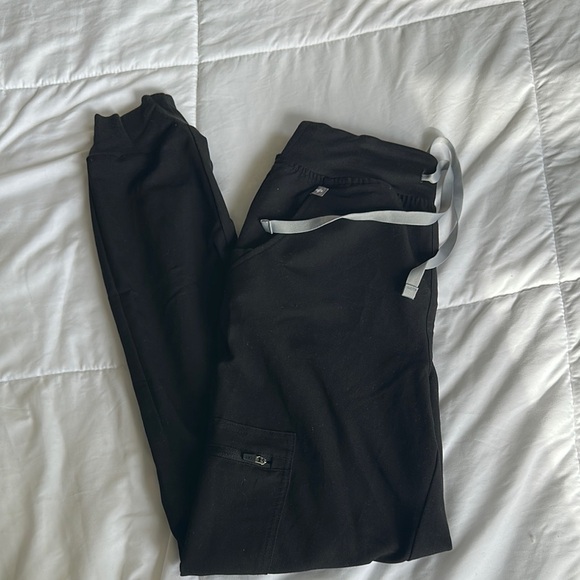 Black Jogger Pants with Drawstring - Picture 1 of 4